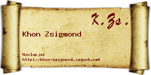 Khon Zsigmond névjegykártya
