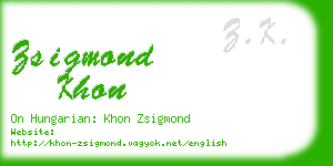 zsigmond khon business card